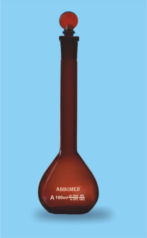 Volumetric Flasks, Wide Mouth, Amber, Class A