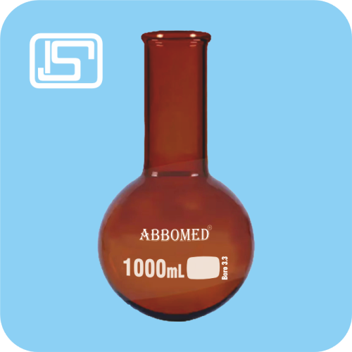 Boiling Flasks, Round Bottom, Single Neck, Amber