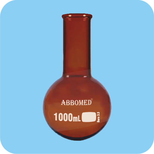 Boiling Flasks, Round Bottom, Single Neck, Amber