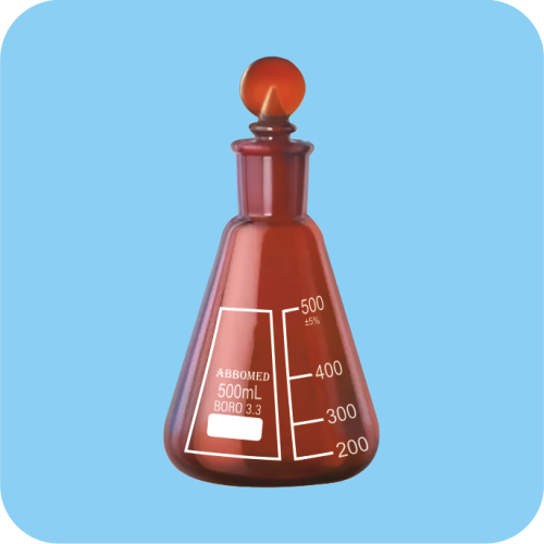 Flasks, Erlenmeyer, Amber, with Socket