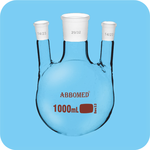 Boiling Flasks, Round Bottom, Three Necks, Parallel