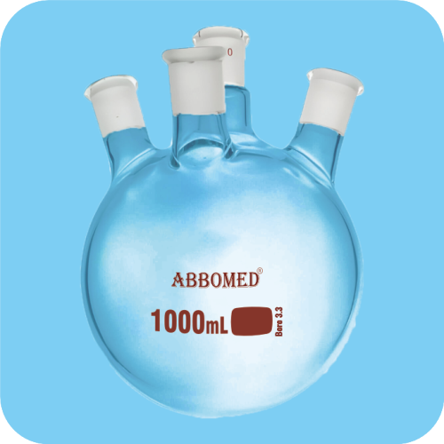 Boiling Flasks, Round Bottom, Four Necks, Parallel