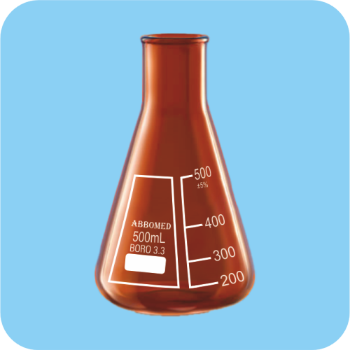 Flasks, Erlenmeyer, Narrow Mouth, Amber