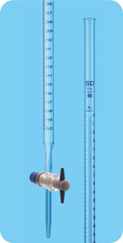 Burettes, Straight Bore, with PTFE Key, Class A