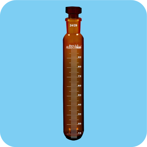 Test Tubes, Graduated, with Socket, Amber